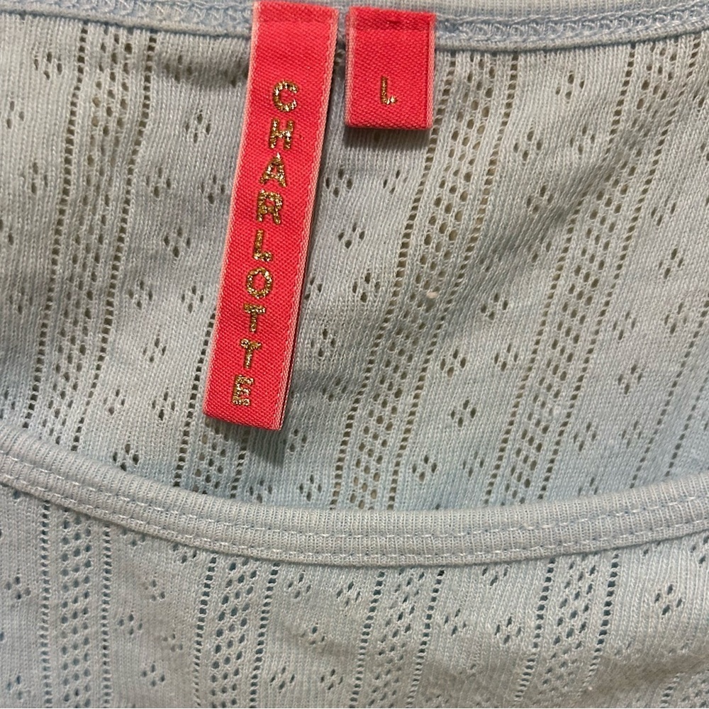 Charlotte Y2K Sky Blue Women's Camisole with Rhinestone Size Large - Picture 3 of 4